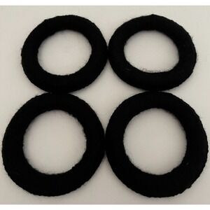 4 Mata Ortiz Pottery Clay Olla Display Rings Hand Made Mexico Black Yarn 3 Inch